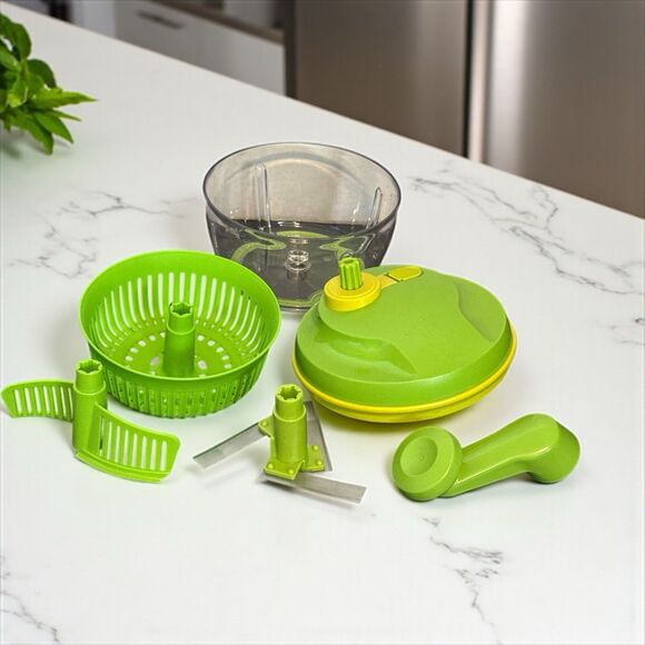 Tupperware Lime Green Quick Chef Pro System Manual Food Processor #5578 - Picture 1 of 3
